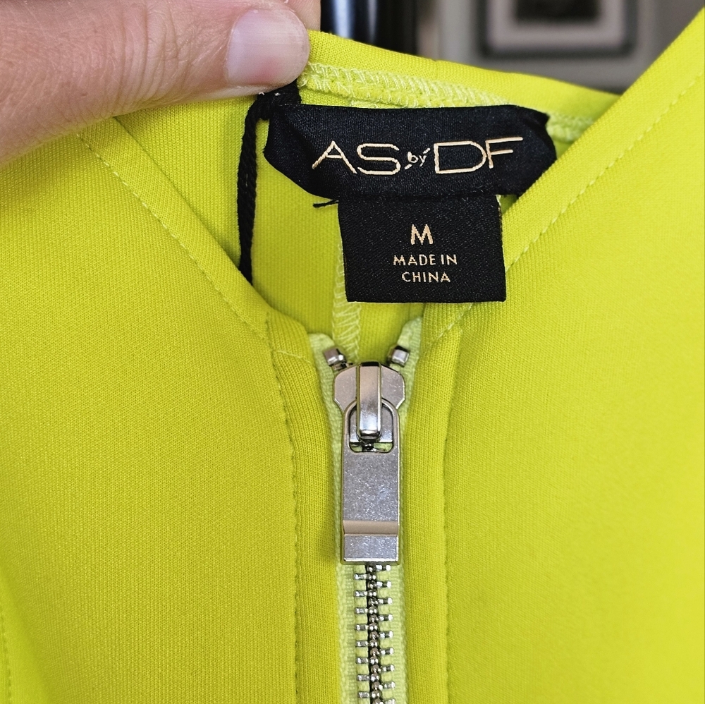 AS by DF Leanne Dress Sorrento Lime Neoprene Party Cocktail Statement NWT - Picture 3 of 10